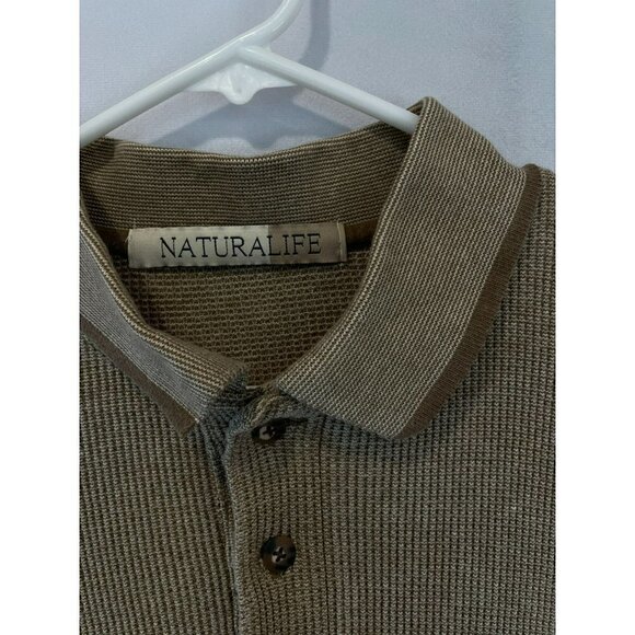 NaturaLife Men's 3-Button Long Sleeve Waffle Knit Collared Shirt Sz XL Outdoors - Picture 6 of 10